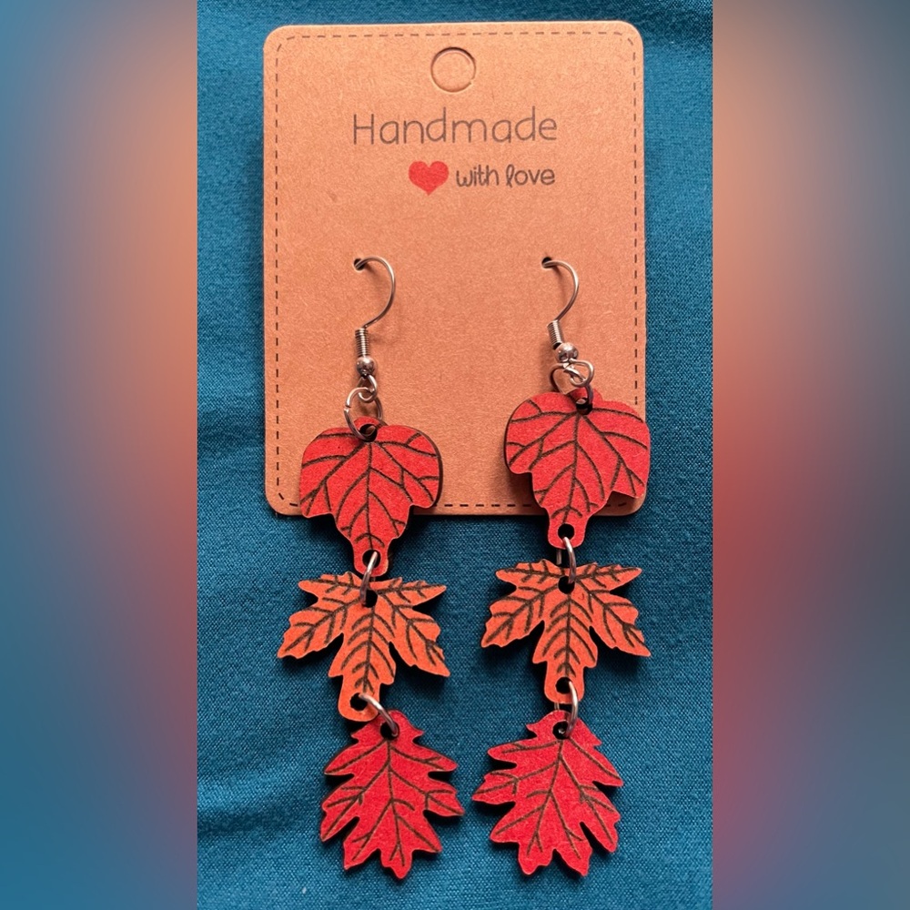 Handmade Fall-Themed Leaves Earrings